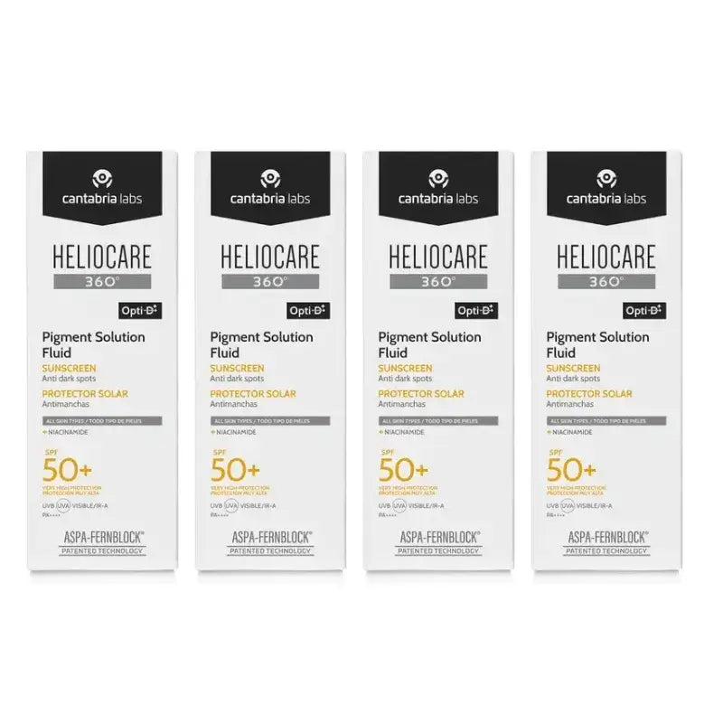 Heliocare 360º Pigment Solution Fluid SPF 50+, balenie 4 x 50 ml