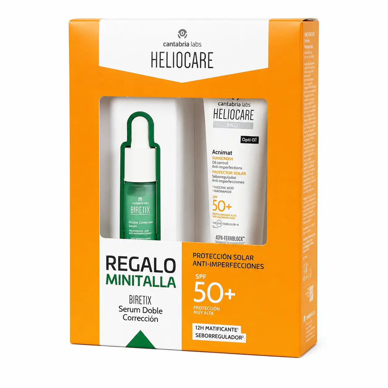 Heliocare Pack 360 Acnimat 50 ml + miniatúrne balenie Biretix sérum s dvojitým korekčným účinkom 10 ml