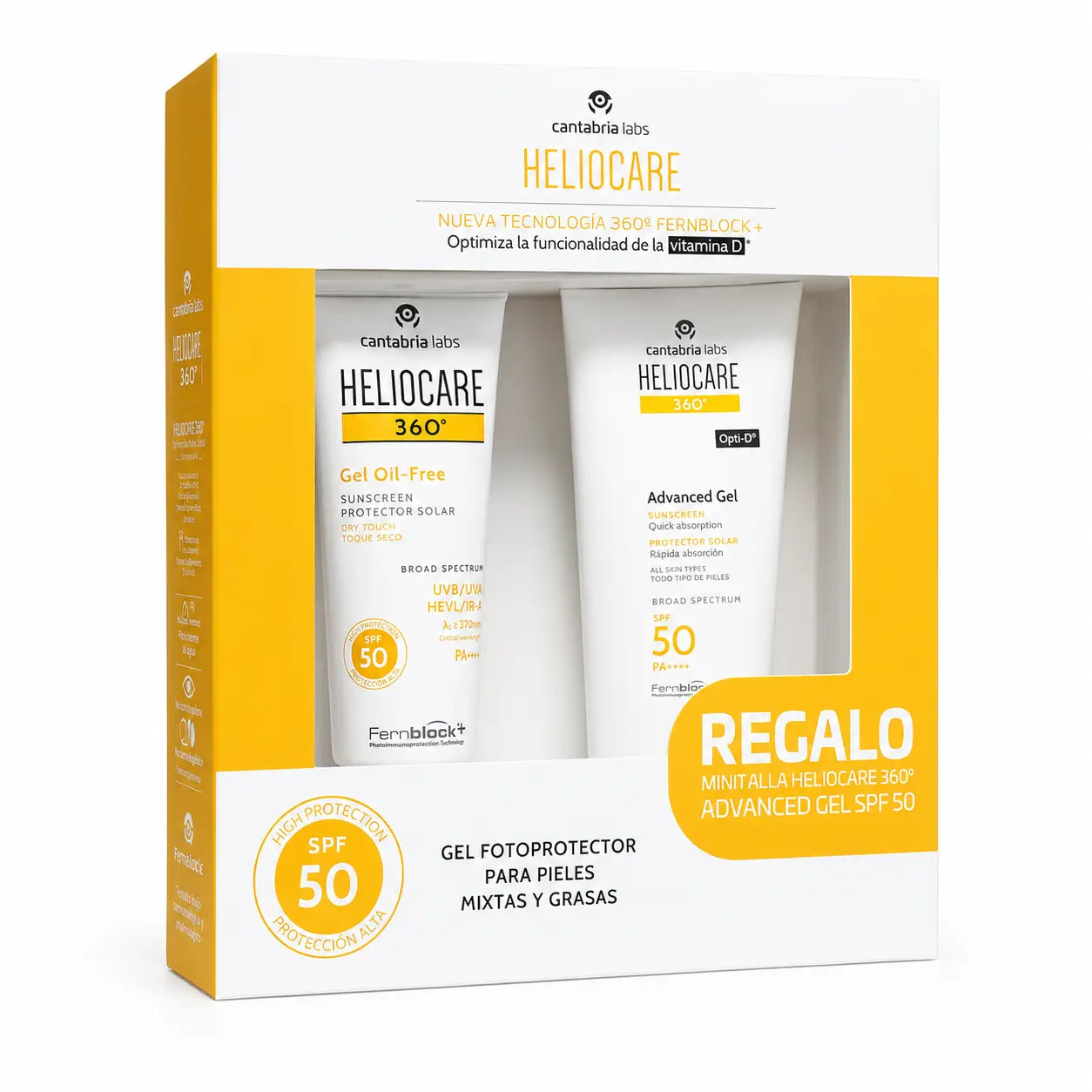 Heliocare Pack 360 gél s SPF 50 + miniatúrna verzia gélu 360 Advance, 150 ml