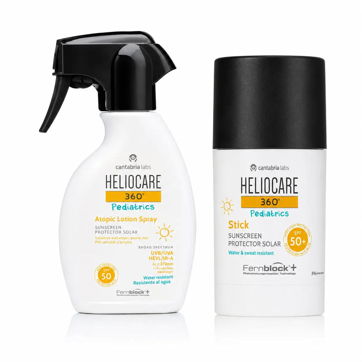 Heliocare Pack 360º Pediatrics Atopic Lotion Spray SPF 50 250 ml + tyčinka SPF 50+ 25 g