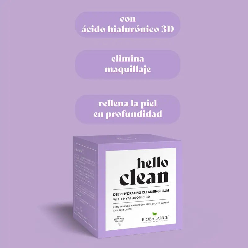 Hello Clean Bio Balance Hĺbkovo hydratačný čistiaci balzam s 3D kyselinou hyalurónovou, 100 ml