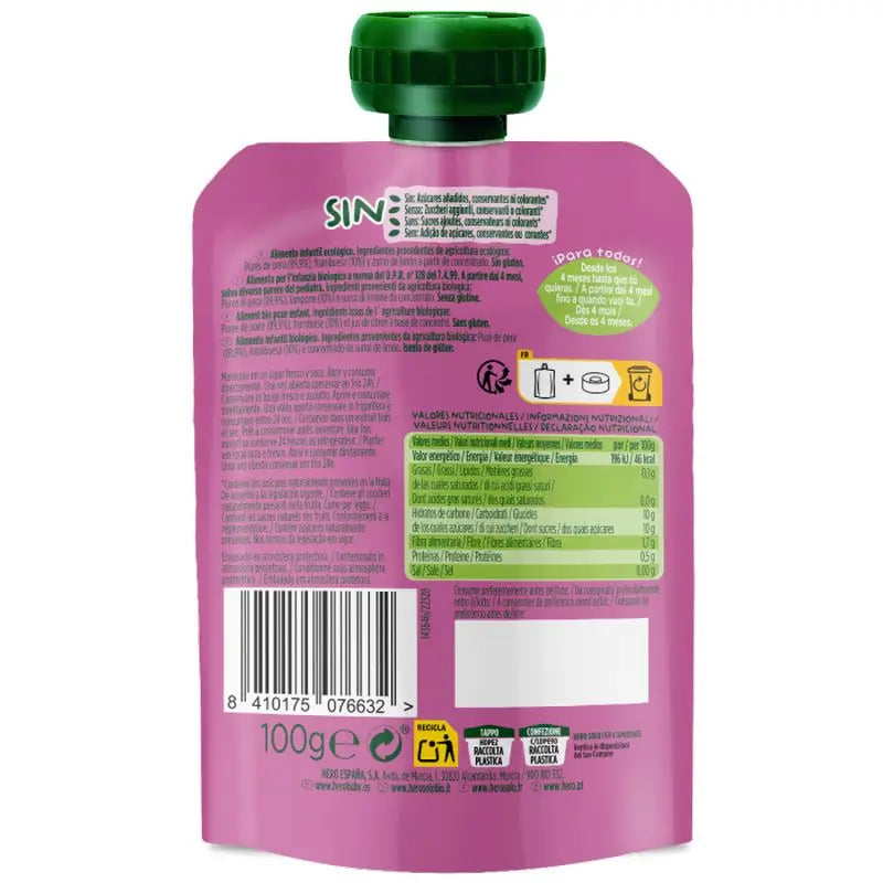 Hero Baby Pack Vrecúško Hruška-malina Solo Mnt, 18 × 100 g