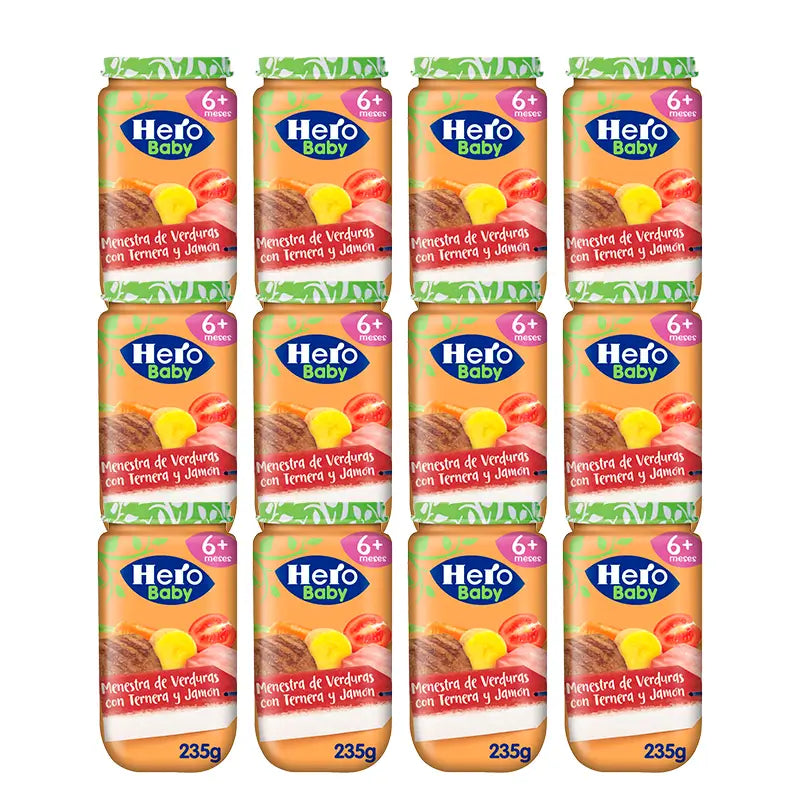 Hero Baby Pack Tarrito Vegetable Stew with Beef and Ham, 12 X 235 Gr
