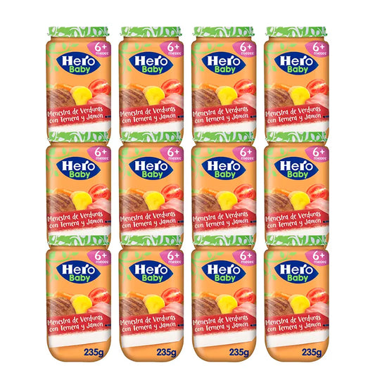 Hero Baby Pack Tarrito Vegetable Stew with Beef and Ham, 12 X 235 Gr