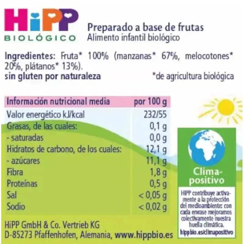 Hipp Bio – ovocná kaša s rôznymi druhmi ovocia, 190 g