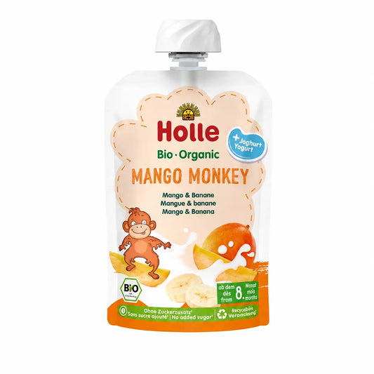 Holle Smoothie Mango Monke Mango s jogurtom, od 8 mesiacov, 85 g.