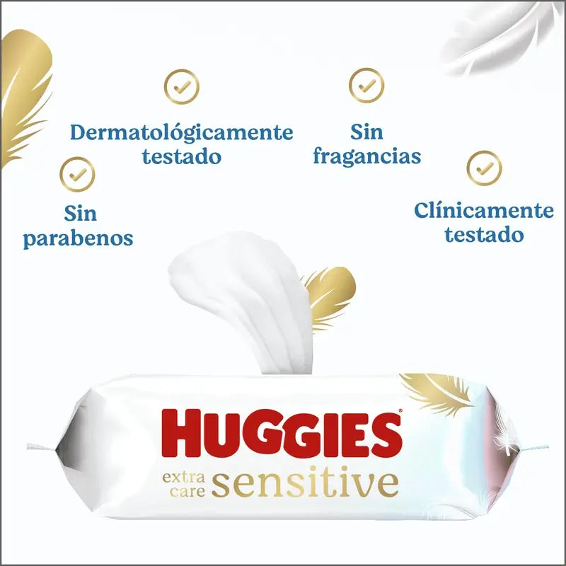 Huggies Extra Care Sensitive vlhčené utierky, 144 kusov