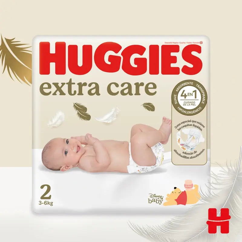 Huggies Extra Care veľkosť 2 (4–6 kg) detské plienky s motívom Disney, 160 kusov