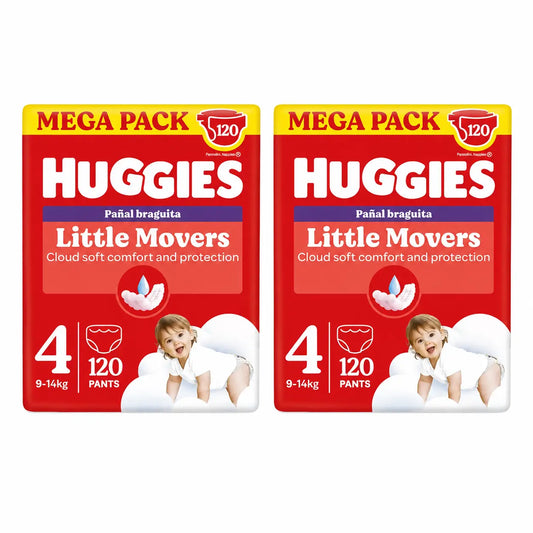 Huggies Little Movers veľkosť 4 (9–14 kg) detské plienky s nohavičkami s motívom Disney, 120 kusov, balenie po 2