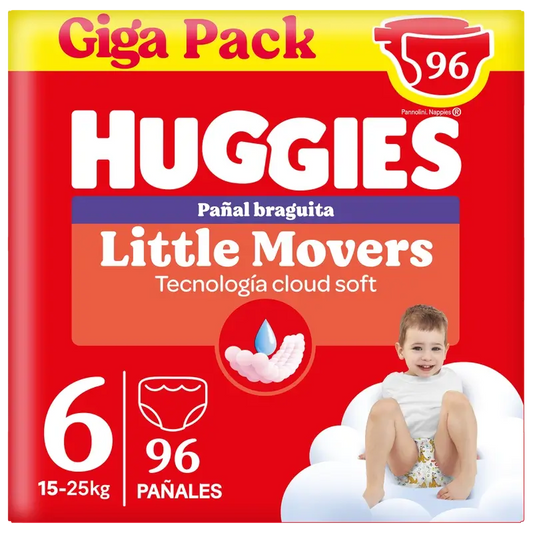 Huggies Little Movers Veľkosť 6 (15–25 kg) Detské plienkové nohavičky Disney, 96 kusov