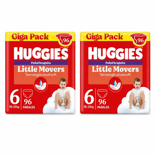 Huggies Little Movers veľkosť 6 (15–25 kg) detské plienky typu nohavičky s motívom Disney, 96 kusov, balenie po 2 ks