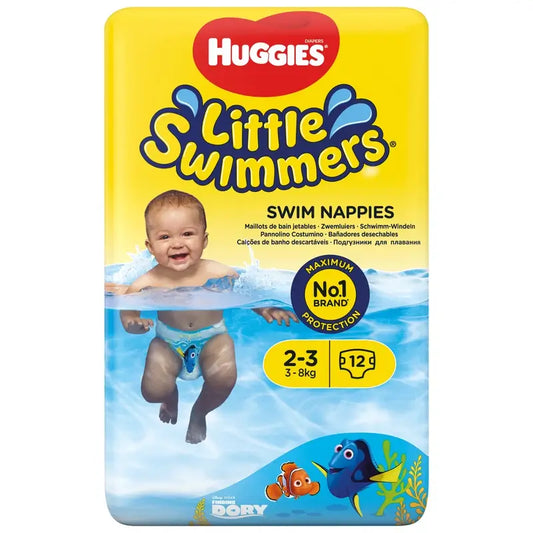 Huggies Little Swimmers veľkosť 2–3 (3 – 8 kg), plavecké plienky, 12 kusov