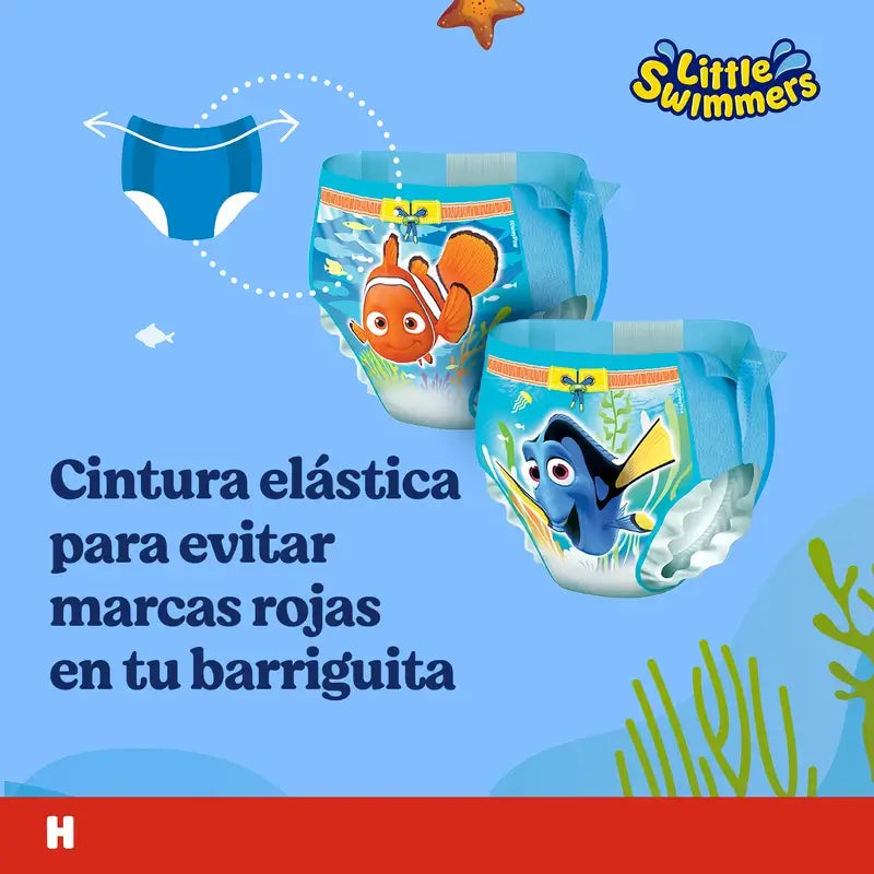 Huggies Little Swimmers veľkosť 2–3 (3 – 8 kg), plavecké plienky, 12 kusov