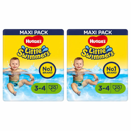 Huggies Little Swimmers veľkosť 3–4 (7 – 15 kg), plavecké plienky, 20 kusov, balenie po 2