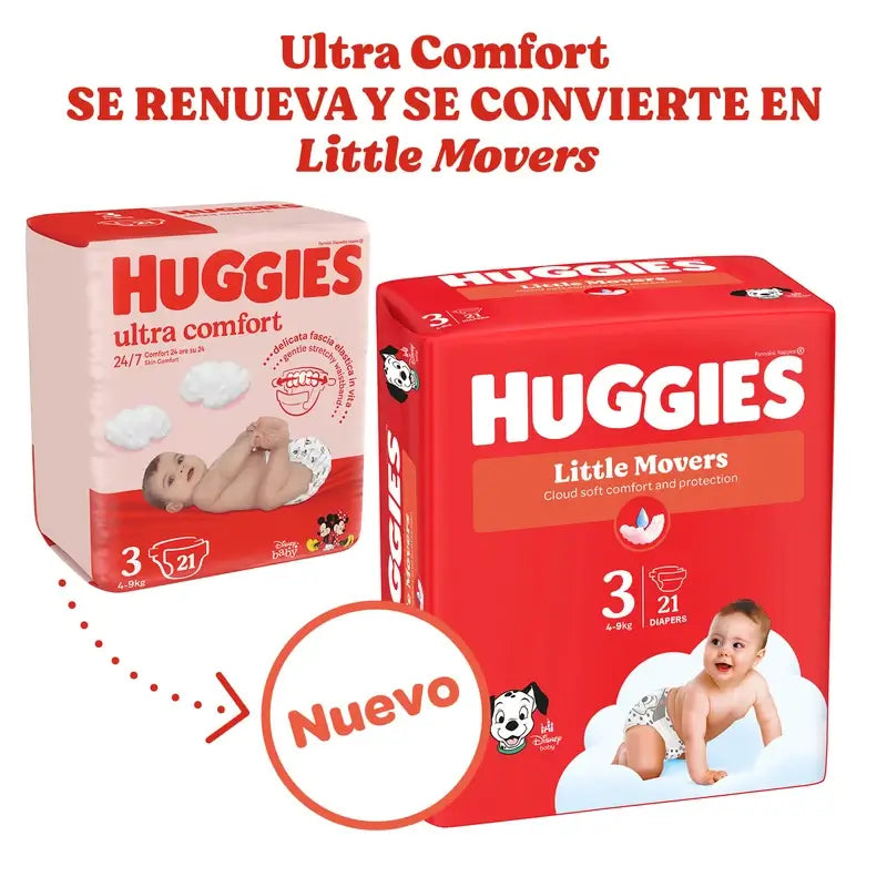 Huggies Little Movers veľkosť 4 (7–18 kg) detské plienky s motívom Disney, 150 kusov