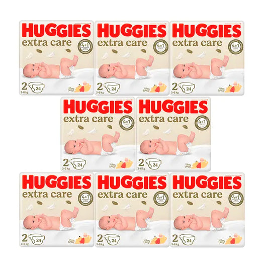 Huggies plienky Extra Care, veľkosť 2, balenie 8 x 24 kusov