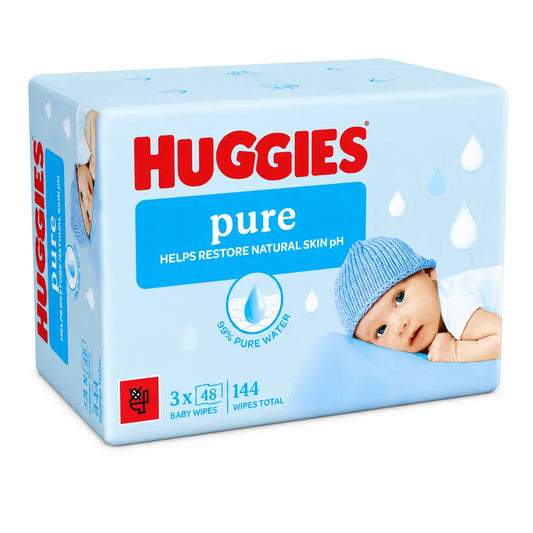 Vlhčené utierky Huggies Pure, 144 kusov