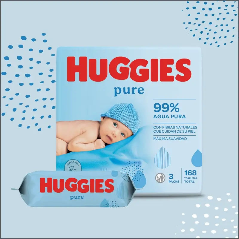 Vlhčené utierky Huggies Pure, 56 kusov