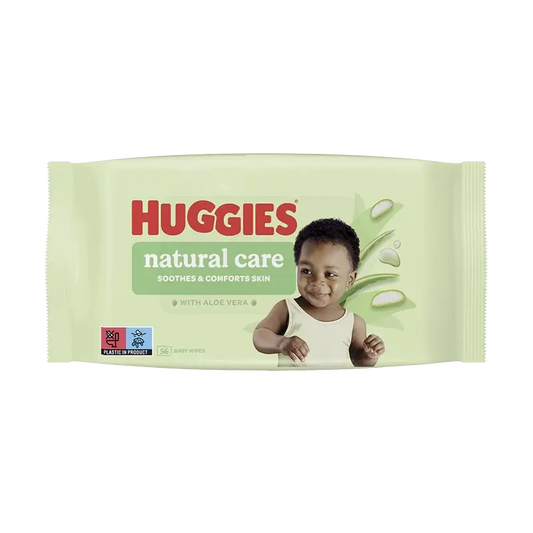 Vlhčené utierky Huggies Natural Care, 56 kusov