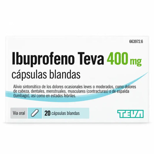 Ibuprofen Teva 400 mg, 20 mäkkých kapsúl