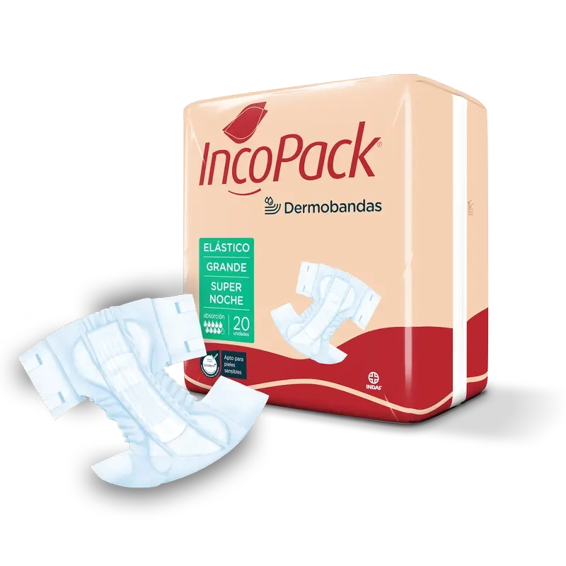 Incopack Anatomické elastické plienky Super Night, veľkosť L, 80 kusov