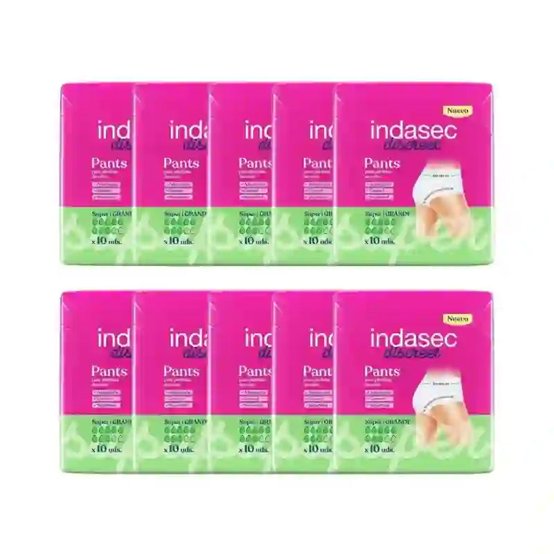 Indasec Discreet Pant – nohavičky na inkontinenciu, veľkosť Super, 10 × 10 kusov 