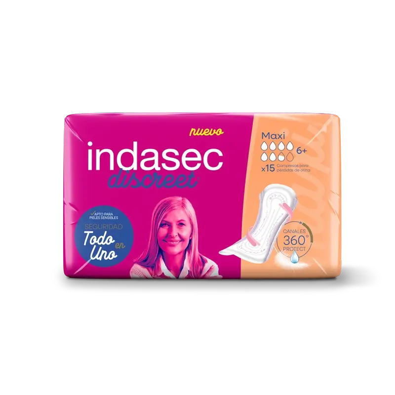 Indasec Discreet vložky na inkontinenciu Maxi, 15 kusov