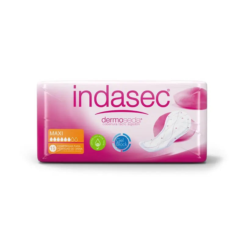 Indasec Dermoseda vložky na inkontinenciu Maxi, 15 kusov