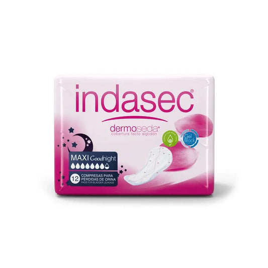 Indasec Dermoseda vložky na inkontinenciu Maxi Good Night, 12 kusov