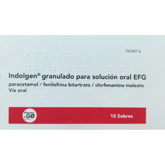 Indolgen v granulovanej forme na prípravu perorálneho roztoku, 10 vrecúšok