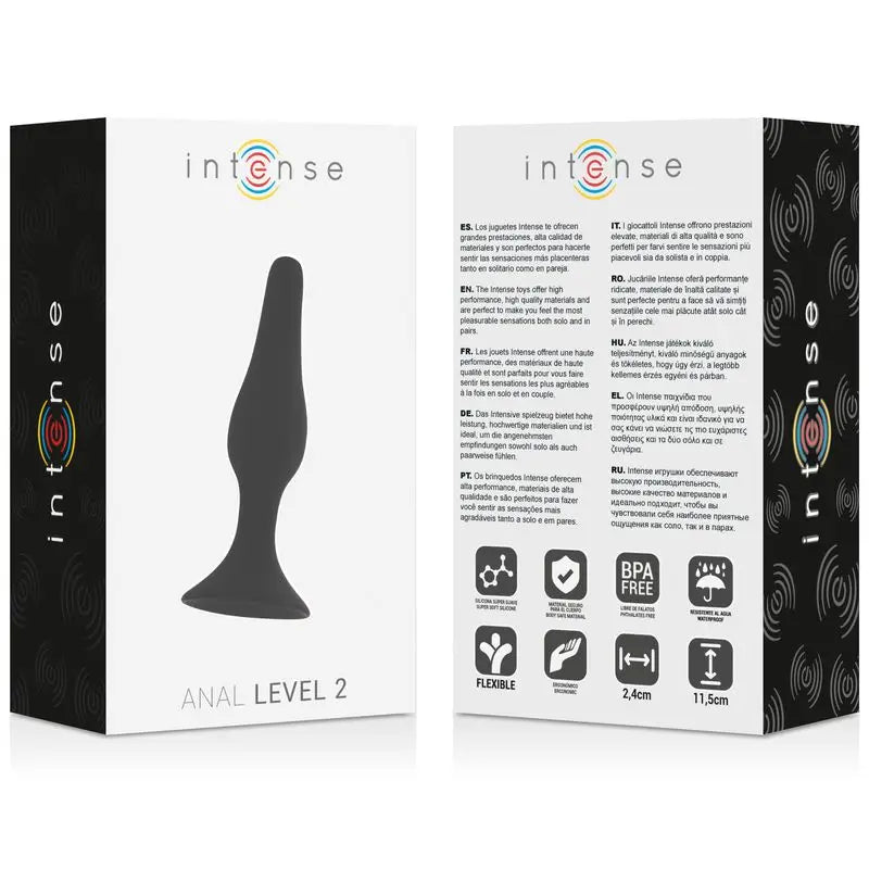 Intense Análne hračky  Anál úroveň 2 11,5 cm Čierna 