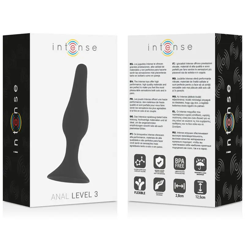Intense Análne hračky  Análna úroveň 3 12,5 cm Čierna 