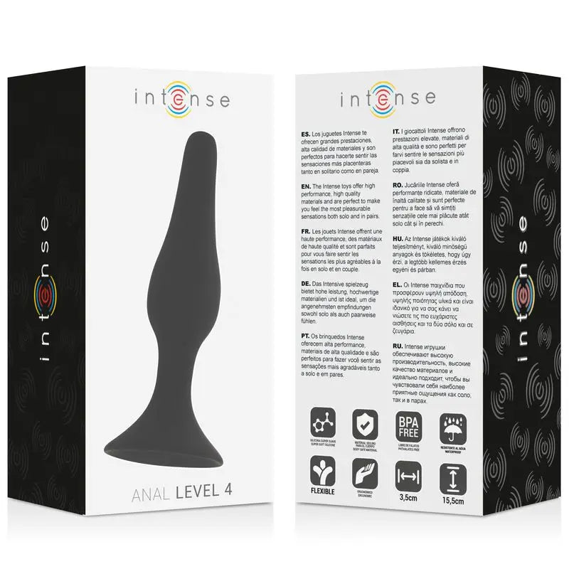 Intense análne hračky  Anal Level 4 15,5 cm čierna 
