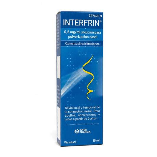 Interfrin 0,5 mg/ml roztok na nosové spreje, 15 ml