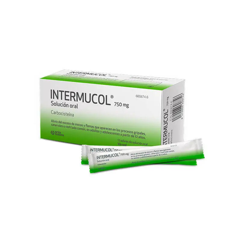 Intermucol 750 mg, 12 vrecúšok, perorálny roztok 15 ml