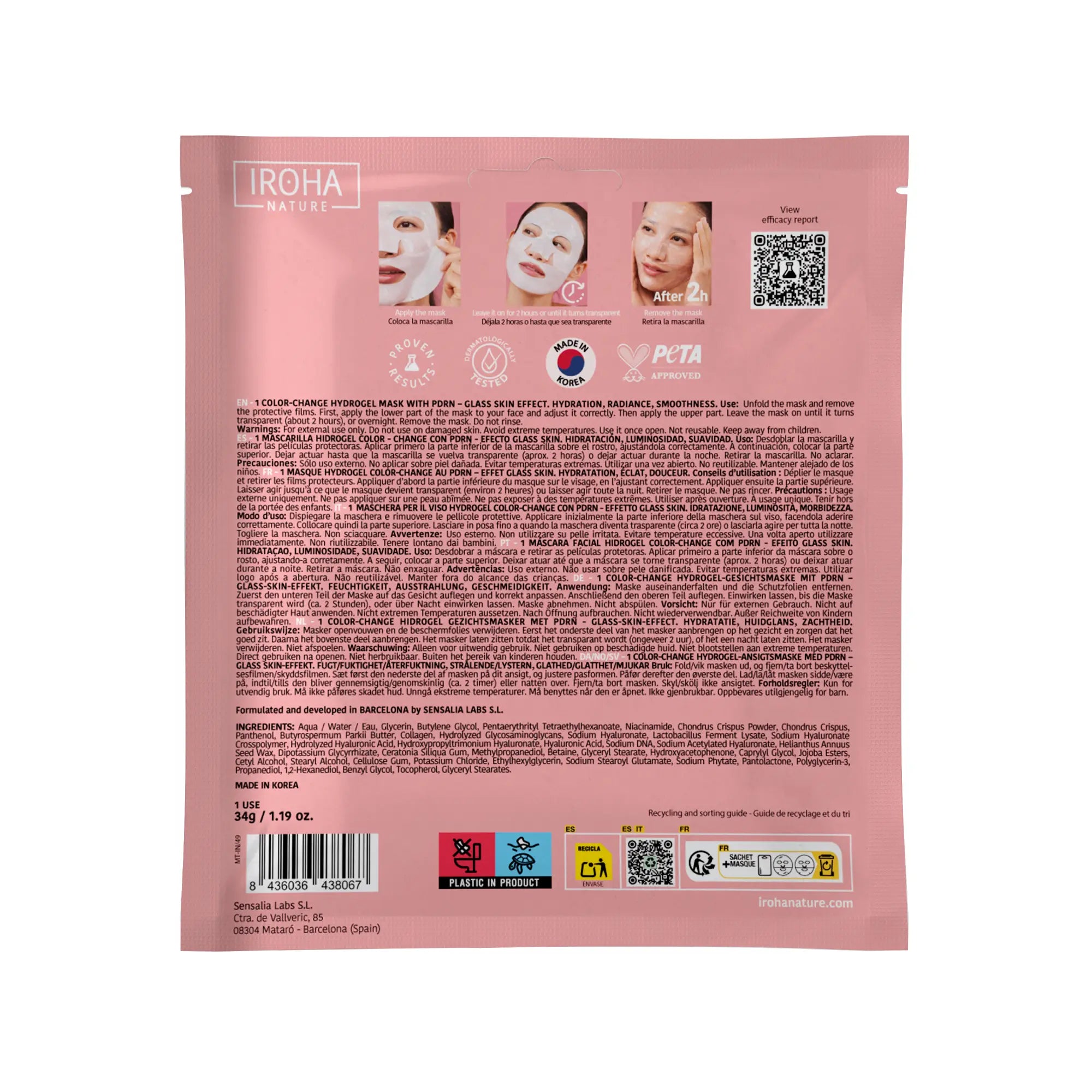 Iroha Nature Iroha Nature Hydrogélová maska Glass Skin s PDRN, 1 g