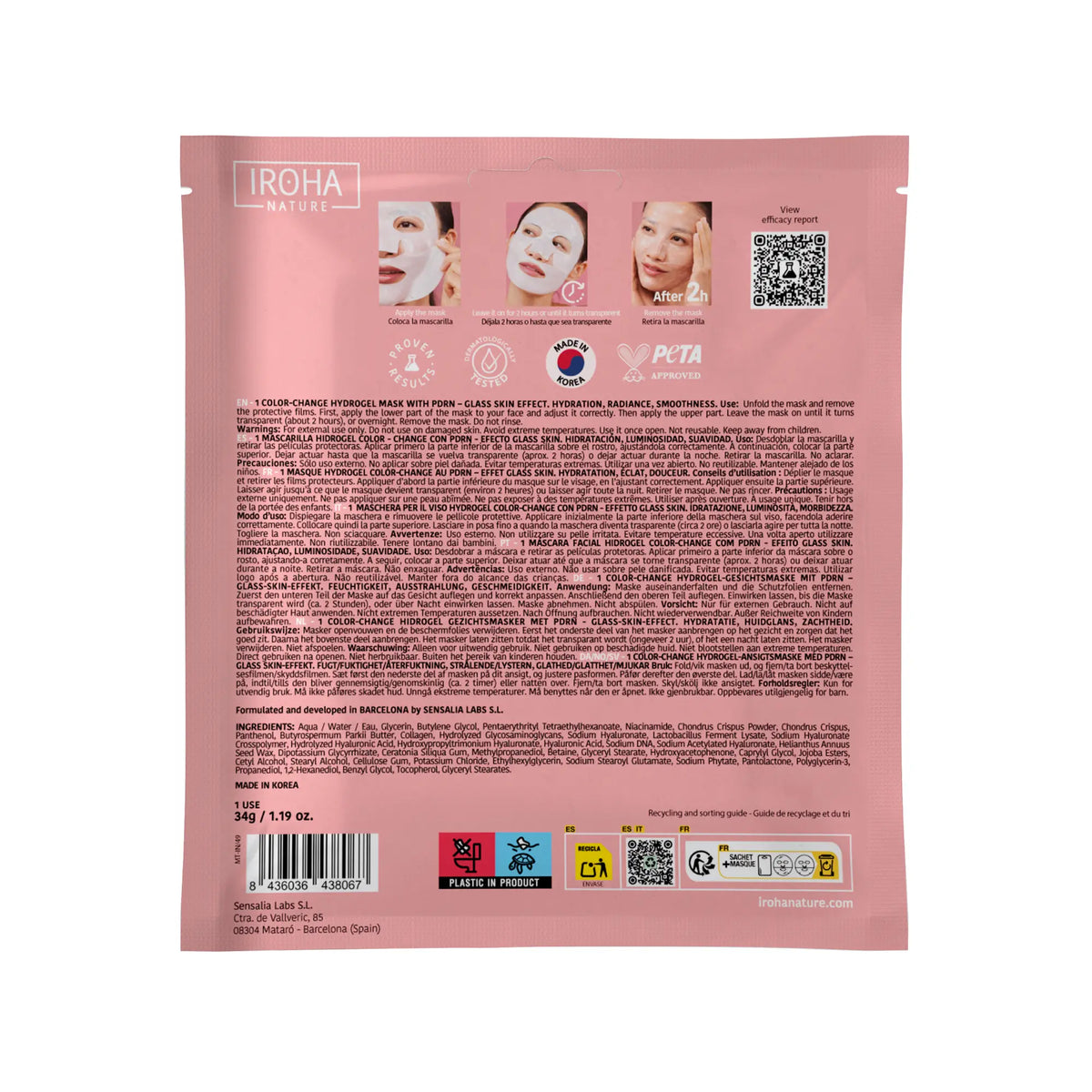 Iroha Nature Iroha Nature Hydrogélová maska Glass Skin s PDRN, 1 g