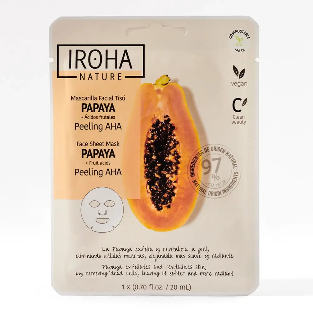 Iroha Nature Natural Extracts Pleťová maska s AHA peelingom, 20 ml 