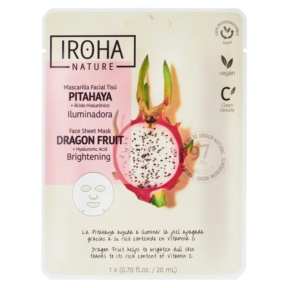Iroha Nature Natural Extracts Rozjasňujúca pleťová maska s pitahayou, 20 ml 