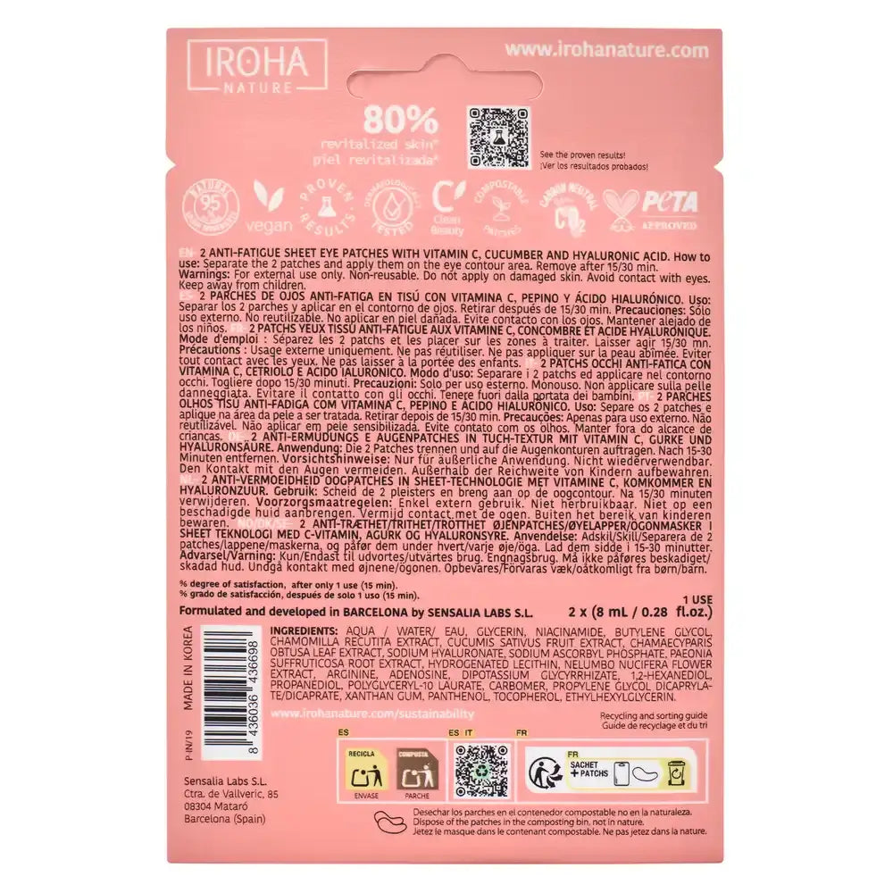Iroha Nature Očné náplasti proti únave – vitamín C, 16 (2x8) ml