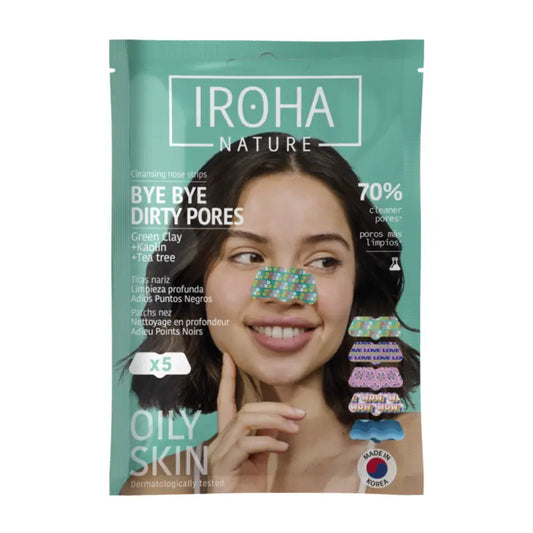 IROHA NATURE Pásiky na nos BYE BYE Dirty Pores – Hĺbkové čistenie (5 ks)