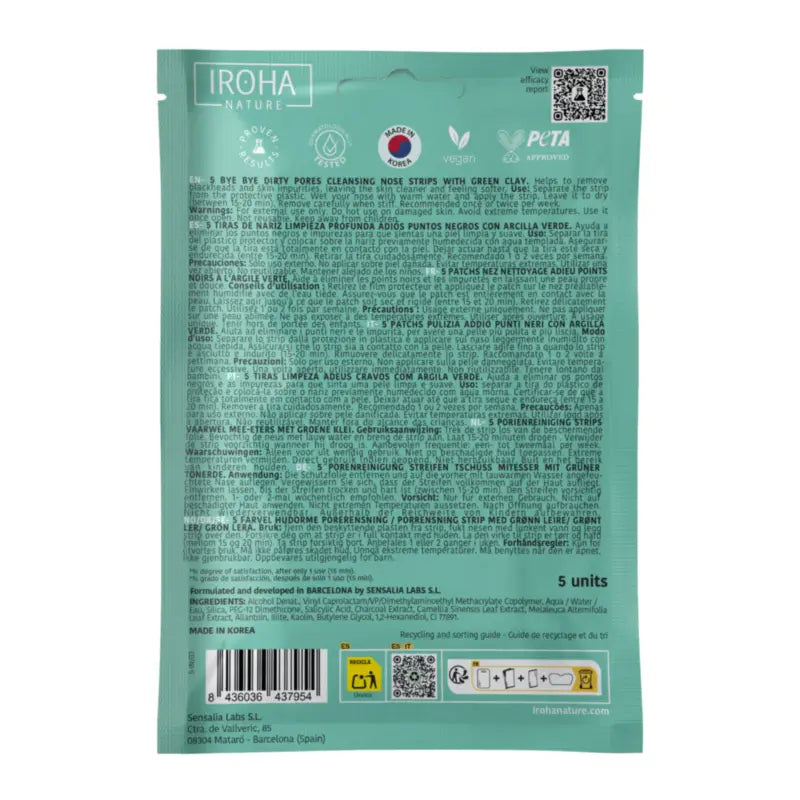 IROHA NATURE Pásiky na nos BYE BYE Dirty Pores – Hĺbkové čistenie (5 ks)