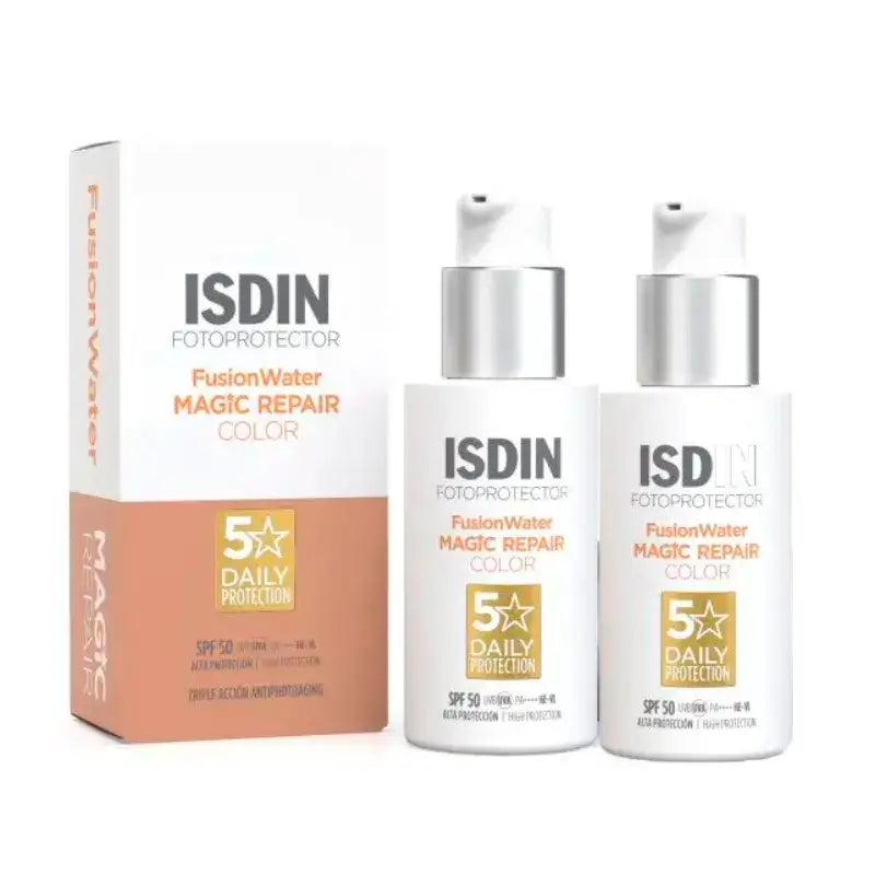 Isdin Fotoprotector Fusion Water Magic Repair Color SPF 50, balenie 2 x 50 ml