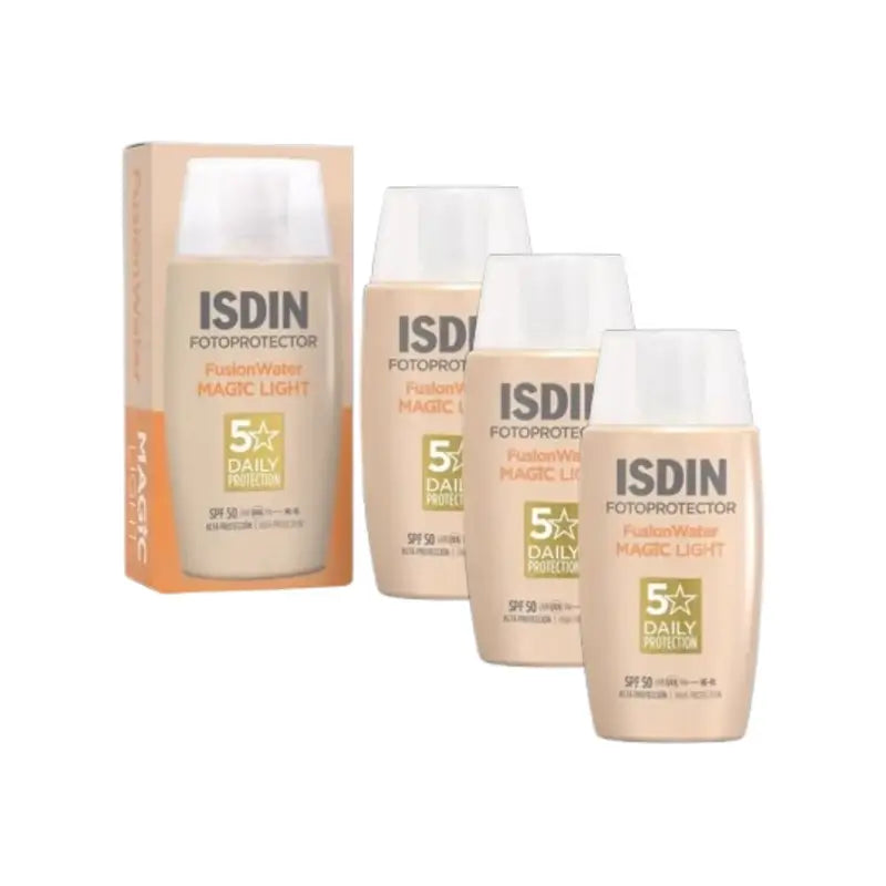 Isdin Fotoprotector Fusion Water Color Light SPF 50, 3 x 50 ml