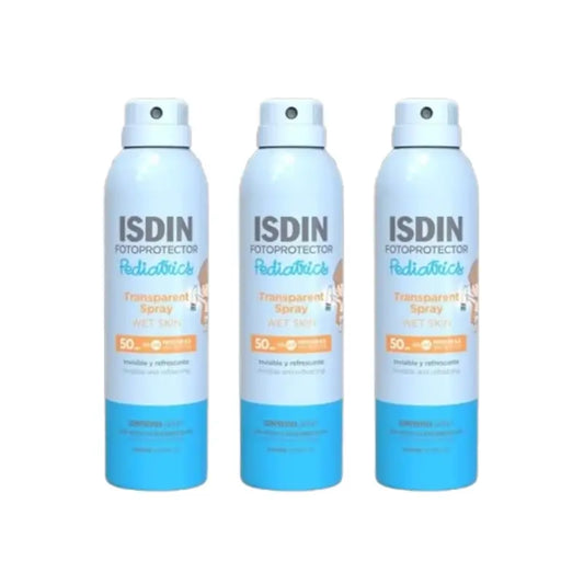 Isdin Detský opaľovací sprej Wet Skin SPF 50, 3 x 250 ml