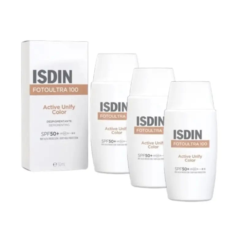 Isdin Fotoultra Active Unify s farbou SPF 50+, 3 × 50 ml