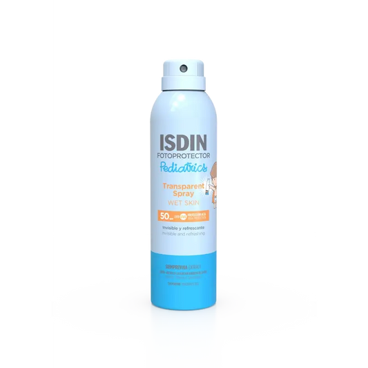 Isdin Detský opaľovací sprej Wet Skin SPF 50, priehľadný, 250 ml 