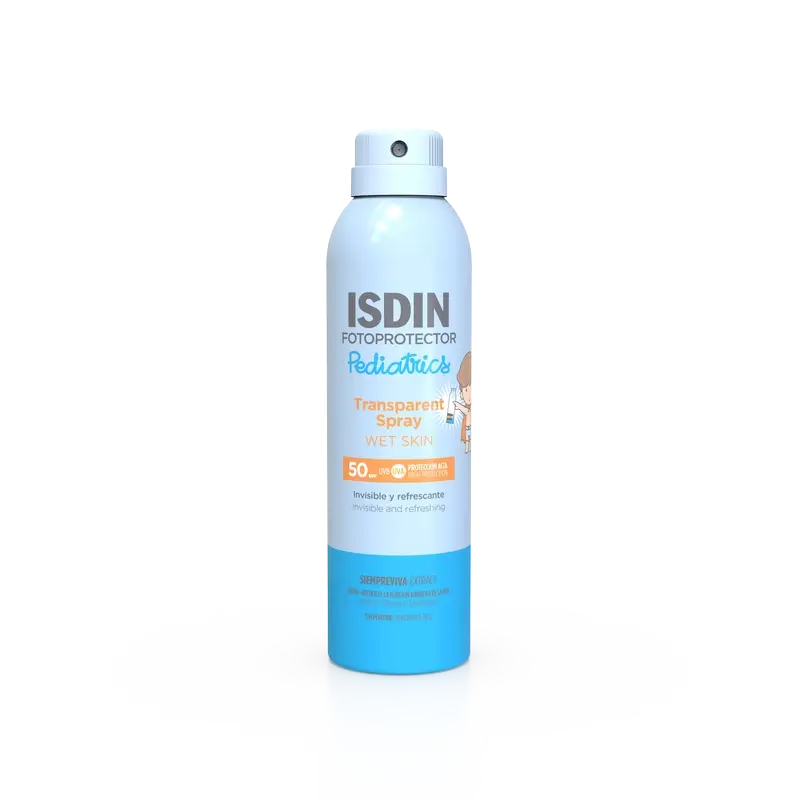 Isdin Detský opaľovací sprej Wet Skin SPF 50, priehľadný, 250 ml 