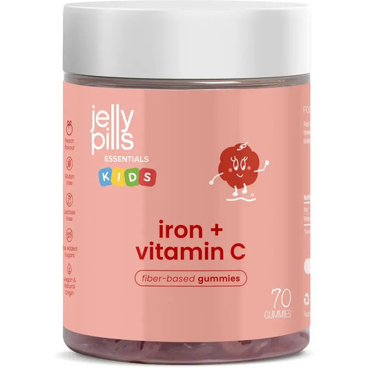 Želé tabletky so železnom a vitamínom C pre deti s príchuťou broskyne, 70 kusov