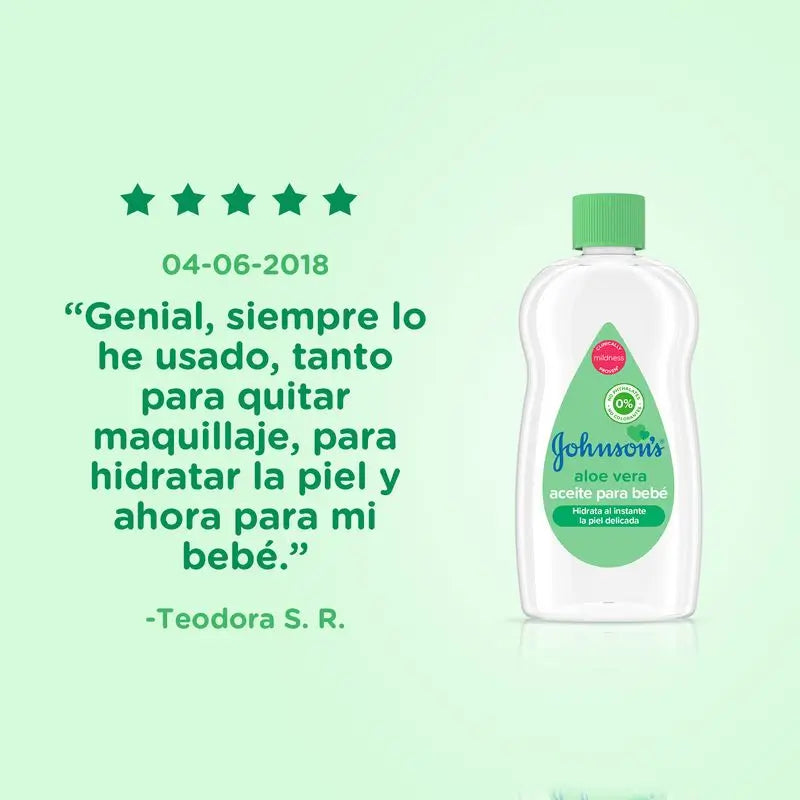 Johnson'S Baby Aloe Vera olej, okamžite hydratuje a vyživuje, 500 ml
